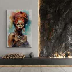 Abstract African woman painting