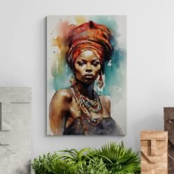 Abstract African woman painting