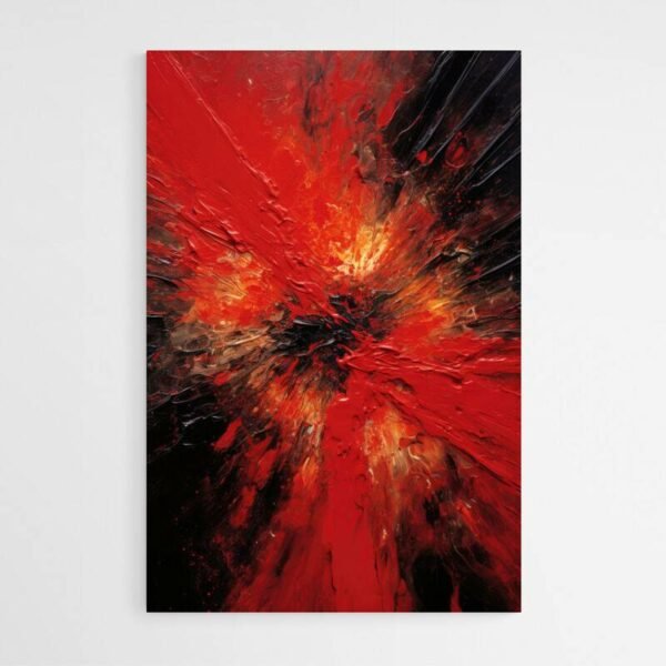 Abstract painting red and black