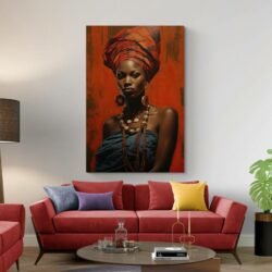 African american woman painting