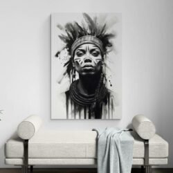 African tribal woman painting