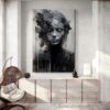 Black and white abstract painting