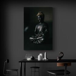 Bouddha painting Noir et Or