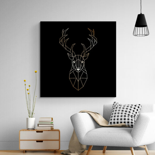 Deer painting Fond Noir