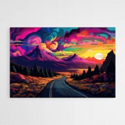 Psychedelic landscape painting