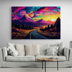 Psychedelic landscape painting