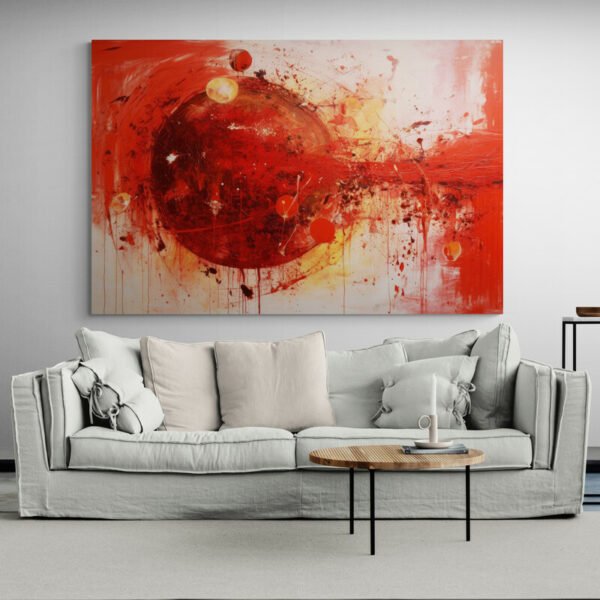 Red abstract painting