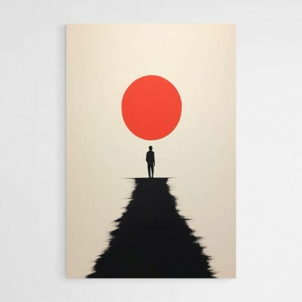 Sunset silhouette painting