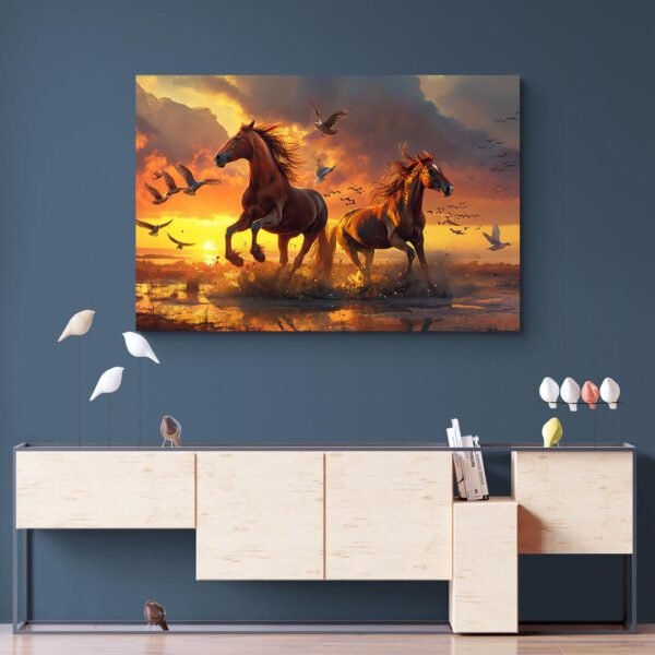 Peinture Chevaux Sauvages mur bleu.jpg