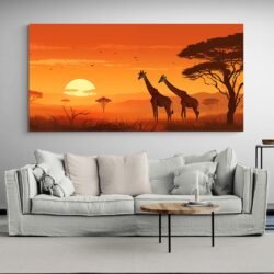 Tableau Africain Girafes decoration.jpg