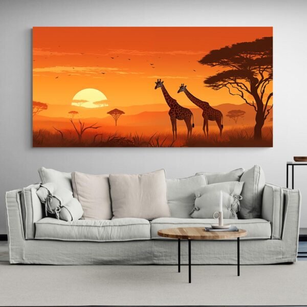 Tableau Africain Girafes decoration.jpg