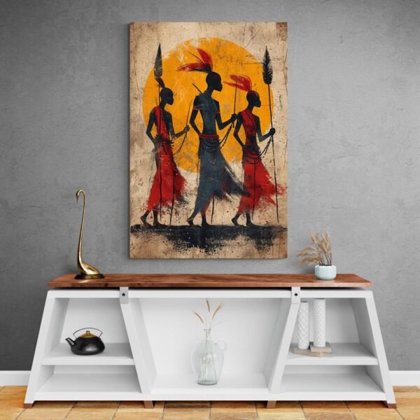 Tableau Africain ancien mur gris.jpg