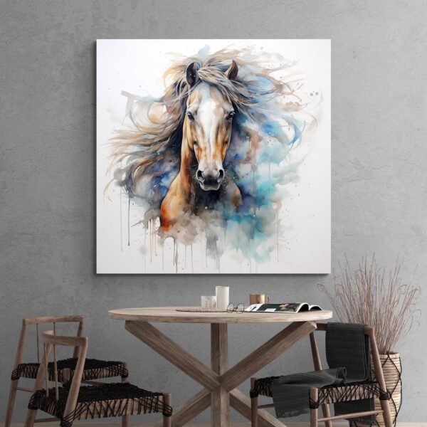 Tableau Cheval Aquarelle mur gris.jpg