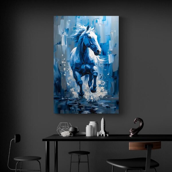 Tableau Cheval Bleu salon noir.jpg