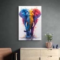 Tableau Elephant Colore decoration sobre.jpg