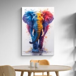 Tableau Elephant Colore salle a manger.jpg