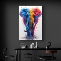 Tableau Elephant Colore salon noir.jpg