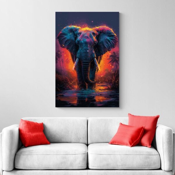 Tableau Elephant De Nuit canape.jpg