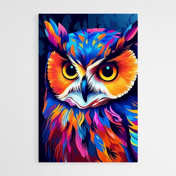 Tableau Hibou Colore Pop Art 2.jpg