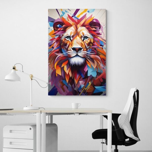 Tableau Lion Abstrait bureau.jpg