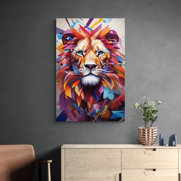 Tableau Lion Abstrait decoration sobre.jpg