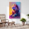 Tableau Lion Colore decoration contemporaine.jpg