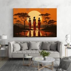 Tableau Silhouette Africaine deco vintage.jpg