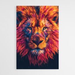 Tableau Tete de Lion Multicolore 2.jpg