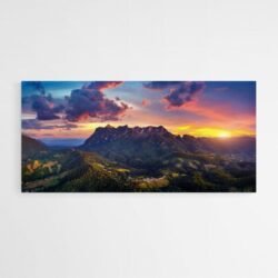 Tableau deco coucher de soleil montagne.jpg