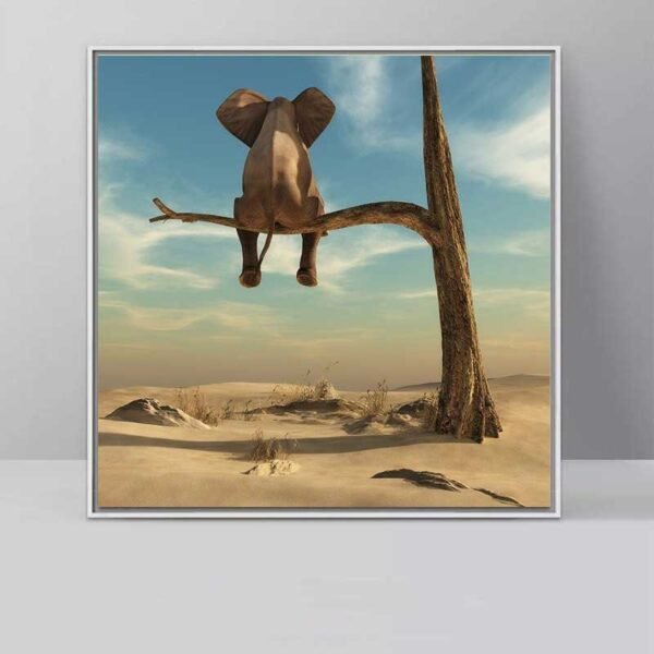 Tableau photo elephant sur une branche.jpg