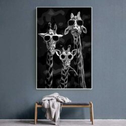 tableau deco girafes noir et blanc.jpg
