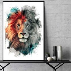 tableau deco lion blanc.jpg