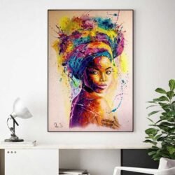 tableau femme africaine multicolore.jpg