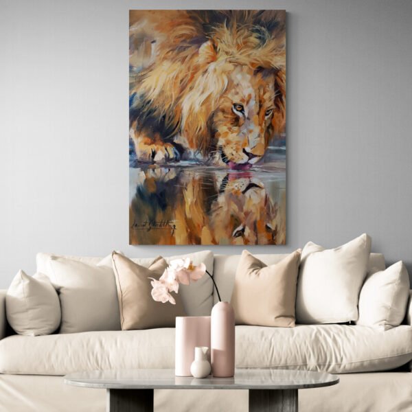 tableau peinture lion salon.jpg