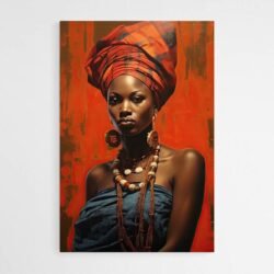 tableau portrait femme africaine mur blanc.jpg