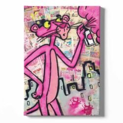 tableau sur toile street art panthere rose.jpg